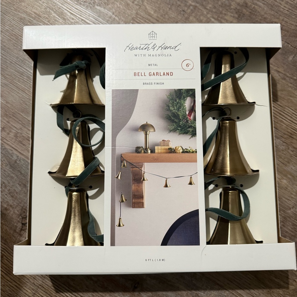Brass Bell Garland with Velvet Ribbon - Hearth & Hand